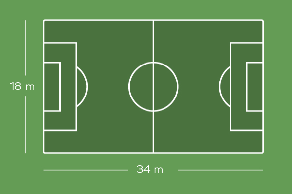 2 hoteleigene kleine Kunstrasenplätze 34m x 18m